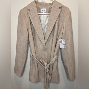 NINE WEST belted blazer tan M